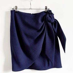 ABS by ALLEN SCHWARTZ Navy A-Line Tie Skirt